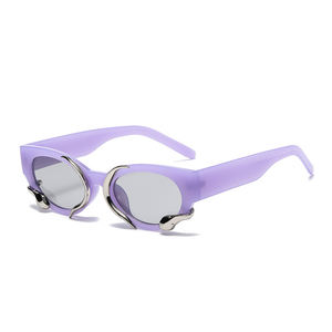 Mode oeil de chat forme <span class=keywords><strong>lentille</strong></span> transparente lunettes de soleil Punk <span class=keywords><strong>serpent</strong></span> métal décoration conception lunettes de soleil en Stock - Product Image 3