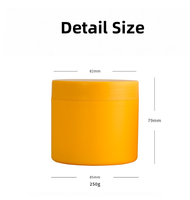 Pot en plastique PP à double paroi de 250 ml, couleur orange, avec couvercle à vis, pour beurre corporel, gommage corporel et crème pour les yeux - Logo personnalisé et emballage d'exportation