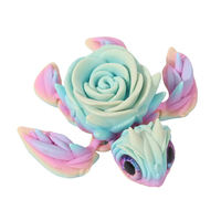 Mainan Fidget Kura-Kura Artikulasi 3D Cetak Baru 2026, Model Figurine Kura-Kura Mawar dengan Sendi yang Dapat Digerakkan, Dekorasi Lanskap