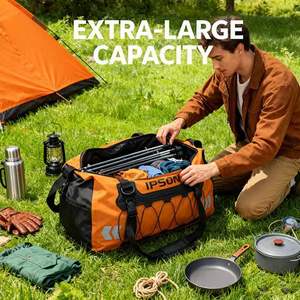 맞춤형 로고 500D PVC 타프린 40L 용량 방수 오토바이 더플백 테일 러기지백 아웃도어 백 - Product Image 1