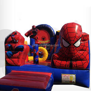 GMY Gonflables <span class=keywords><strong>Spiderman</strong></span> Maison gonflable de chevet Gonfiabili Maison Château gonflable gonflable avec toboggan - Product Image 3
