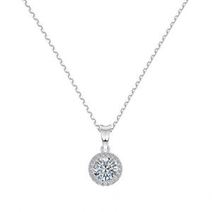Dylam Charm High <b>Top</b> Jewelry 925 <b>Silver</b> 6.5mm/1ct D Color VVS1 Moissanite Solitaire Pendant Necklaces for Dress up Daily Life - Product Image 1