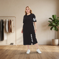 Robe décontractée ZARKA pour femme, motif floral, col rond, taille naturelle, longueur genou, mélange polyester/coton, respirante, moderne