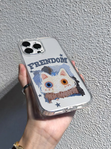 <span class=keywords><strong>Cover</strong></span> per <span class=keywords><strong>iPhone</strong></span> 17/16/15/14/13/<span class=keywords><strong>12</strong></span> Pro Max con Gatto Bianco a Occhi Straniari, Trasparente Antiurto e Anti-caduta con Tipografia - Product Image 5