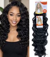 Cheveux synthétiques en crochet style Hawaïen 120g - Tresses Goddess Beach Curl - Fibre ignifuge de qualité supérieure