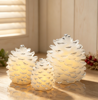 Ensemble de bougies LED en forme de cône de pin avec piles pour la décoration de la maison