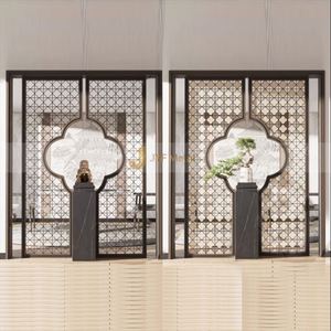 EX095 Custom Restaurant <b>Wall</b> Dividers Dining Room Stainless Steel Partition Laser Cut Metal <b>Screen</b> Divider for Home Room - Product Image 5
