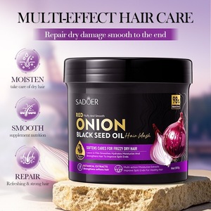 Ensemble de soins capillaires à l'huile de graines d'oignon noires, huile capillaire lissante hydratante anti-frisottis, shampoing, après-shampoing et <span class=keywords><strong>masque</strong></span> capillaire - Product Image 1