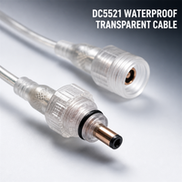 Câble électrique en cuivre pur de haute qualité, 2 mètres, avec connecteur DC, isolation en PVC transparent IP65, pour bandes LED