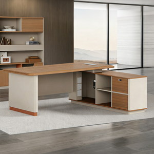 Bureau de direction moderne et luxueux, table de bureau de haute qualité pour manager avec boîte de rangement pour câbles intégrée, mobilier de bureau professionnel haut de gamme - Product Image 5