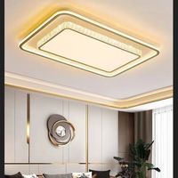 Plafonnier en cristal LED de luxe léger, pour salon, chambre rectangulaire moderne et simple, éclairage de salle à manger