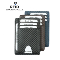 Amazon RFID Blocco Sottile Superfine fibra di supporto di carta del raccoglitore degli uomini portafogli in pelle mini titolari di carta D'IDENTITÀ