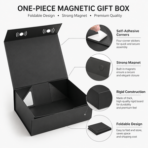 Premium Custom Logo Luxury Large Matte Rigid Paper Cardboard Black Foldable <b>Empty</b> Magnetic Folding Closure <b>Gift</b> <b>Box</b> Packaging - Product Image 2