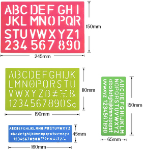 ชุดแม่แบบพลาสติกสำหรับวาดภาพ ตัวอักษร ตัวเลข แบบนำกลับมาใช้ใหม่ได้ 21337 ชิ้น 4 ชิ้น สำหรับเด็ก DIY สมุดภาพ งานศิลปะ - Product Image 4