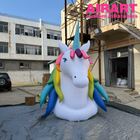 Ballon gonflable licorne pour fête à thème, statue de licorne personnalisée en couleur pour exposition en plein air dans un parc