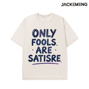 Camiseta Oversize de Algodón Lavado con Estampado Artístico 'Only Fools', Estilo Retro Urbano, Casual, Venta al por Mayor desde Almacén en EE. UU. - Product Image 3