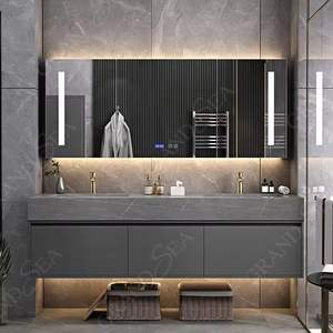 <strong>Ready</strong> <strong>Made</strong> Double Sink <strong>Bathroom</strong> Furniture With Light Vanities Luxury <strong>Bathroom</strong> Vanity Cabinet Modern - Product Image 2