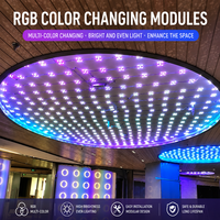 Boîte à lumière en tissu extensible PVC à LED RVB à changement de couleur, idéale pour les salles d'exposition automobiles, les studios de danse et les plafonds de bars
