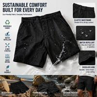 Celana Pendek Kasual Denim Hitam Solid dengan Kancing Depan, Logo Kustom OEM YILONG