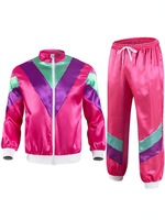 Costumes de fête fantaisie en polyester pour femmes et hommes des années 1980, disco, hippie, pour adultes, Mardi Gras, carnaval