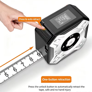 Télémètre laser 40M 2-en-1 avec ruban à mesurer de 5M, règle numérique - Product Image 1