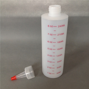 BPA FREE Empty 4oz 8oz Cylinder Round HDPE Plastic Bottle with Red Tip Top for Sauce 12 oz 16 oz Squeeze Sauce Condiment Bottles - Product Image 4