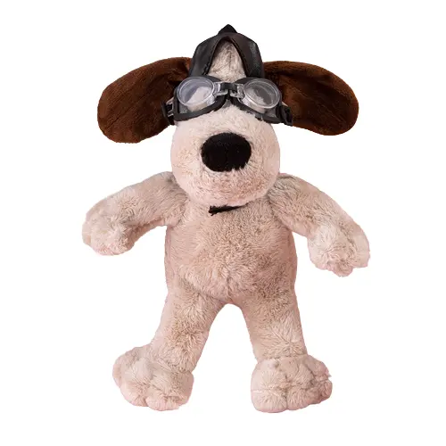 A299 Cute And Delicate British Puppy Pilot Wearing Glasses INS Plush Doll Super Cool Toy Birthday Gift Doll