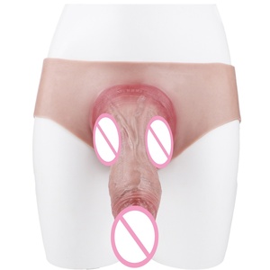 OS-ADLK5219 Silicone Elastic Hollow <b>Dildo</b> Pants Soft Wearable 9.29" Long <b>Dildo</b> Pants Penis Extender for Transgender Sex Toys - Product Image 2