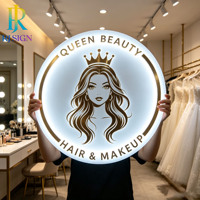 Letreros de Neón Acrílicos Circulares con Retroiluminación LED Personalizados; Señalización Acrílica 3D Personalizada con Diseños Decorativos para Barbería y Peluquería