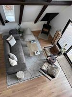 Maison préfabriquée à deux étages, une chambre, en acier léger, villa duplex, maison triangulaire avec salle de bain et cuisine