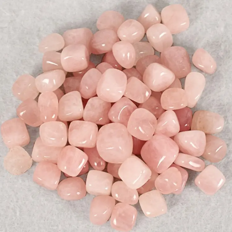 도매 광택 대량 핑크 로즈 쿼츠 넘어진 돌 크리스탈 돌