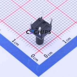 GT-TC096C-H100-L1 Tactile Switch Through hole-4P,6x6mm Switch Single Pole Single Throw Round Button 1N Through Hole - Product Image 2
