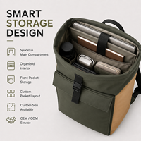 Sacs à dos d'affaires élégants à logo personnalisé OEM, avec fermeture roll-top, vente chaude en usine, sacs de voyage étanches pour l'extérieur et l'université, unisexe