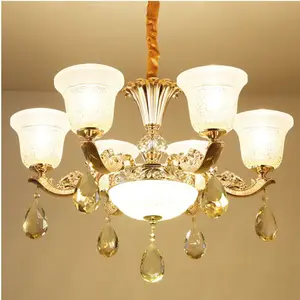 JYLIGHTING Luxury Clear Crystal Chandelier Vintage Zinc Alloy Pendant with Glass Lamp Shade Switch Wholesale Living Room Lights