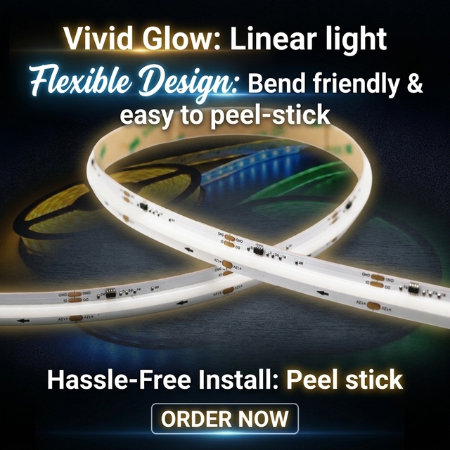 FCOB Addressable RGBIC Lighting 12V 576LEDs 16Pixels/m 10W WS2811 SPI TUYA WiFi Remote Control COB LED Strip Running Smart Light