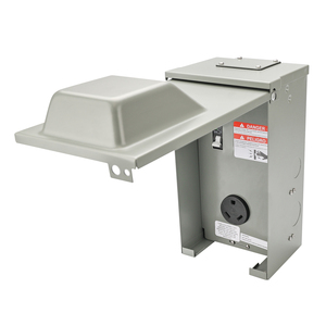 Panel de toma de corriente temporal, panel eléctrico RV Pedestal, caja de panel de interruptor RV de 30 amperios, precableado y sin medida, resistente a la intemperie - Product Image 1