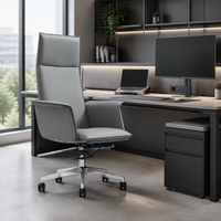 Chaise de bureau ergonomique pivotante en cuir, chaise de direction moderne réglable de luxe, chaises en PU pour cadres, mobilier personnalisable