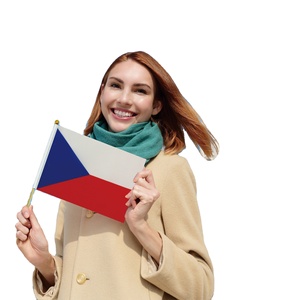 2024 Usine Offre Spéciale la République du Congo Poteau en bois Drapeau agité à la main pour les vacances générales - Product Image 1