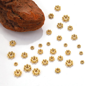 Snowflake <b>Spacer</b> Gold Beads Gold Color Flower <b>Spacer</b> Beads for Jewelry Making Findings - Product Image 2