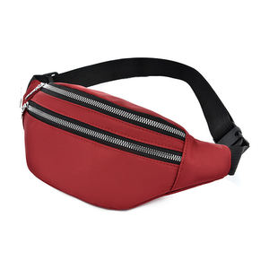Sac à bandoulière <span class=keywords><strong>banane</strong></span> tendance rétro pour <span class=keywords><strong>femme</strong></span> sac de taille couleur pure PU Designer poitrine Fanny Pack avec fermeture à glissière. - Product Image 3