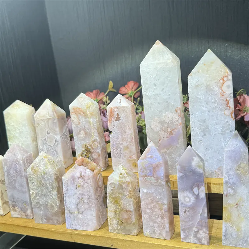 Hot sale Fengshui Natural Crystals Healing Stones Crystal craft pink amethyst tower For Souvenir