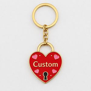 Porte-clés personnalisés en gros en forme de cœur pour couple, thème Saint-Valentin, avec anneau et ornement doux pour les fêtes - Product Image 3