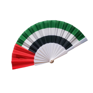 Custom Pp Plastic Hand Fan Handle Foldable Fans National Flag Manual Craft for Independence Day