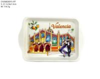 Plateau de rangement pour vaisselle de cuisine en mélamine bleu et blanc Valencia, type sur pied