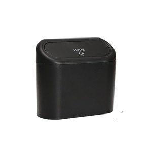 Car Storage Box Trash Bin, Auto Garbage Box With Lid Waterproof Hanging Mini Car Trash Can//
