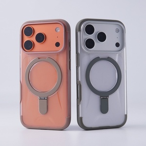 เคสโทรศัพท์มือถือแบบแม่เหล็กเนื้อแมตต์โปร่งแสงสุดหรูสำหรับ iPhone 18 15 16 17 Pro Max พร้อมขาตั้งวงแหวนโลหะ ป้องกันการกระแทก - Product Image 2