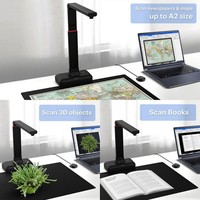 L'interface USB du scanner noir en aluminium véritable 21MP A2 prend en charge les systèmes Windows MacOS Scanner de caméra de documents de stock Garantie 1 an