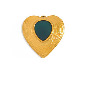 SUMMLY Koleksi Musim Gugur Musim Dingin Terbaru Kalung Liontin Hati Ukuran Besar Lapis Emas 18K Bahan Stainless Steel untuk Pembuatan Kalung DIY - Product Image 4