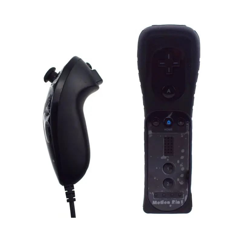 2-in-1-Fernsteuerung für Nintendo Wii Nunchuck-Fernsteuerung für Wii Joystick-Fernsteuerung eingebautes Motion Plus