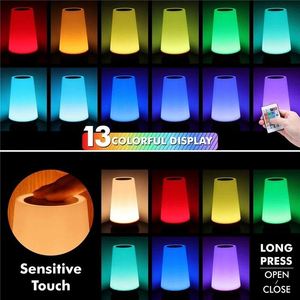 Portable RGB <b>Touch</b> USB Rechargeable Silicone Bedside <b>Lamp</b> Color-Changing Companion for Bedroom 13 Remote Operated - Product Image 5